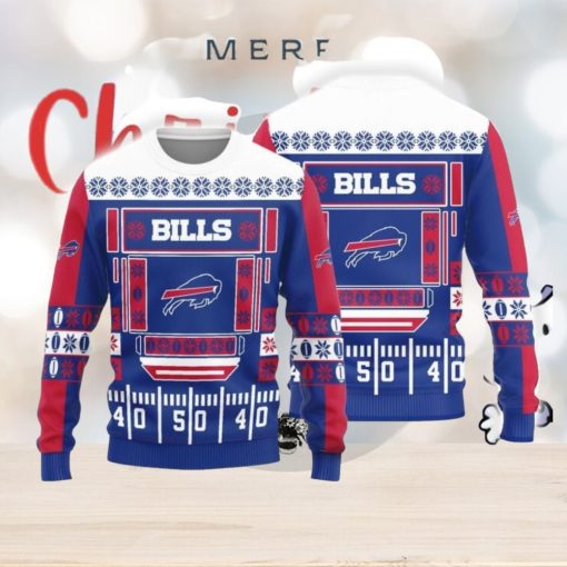 Christmas Sweater Buffalo Bills Christmas Ball Snowfalke Pattern 3D Sweater