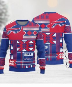 Christmas Sweater Buffalo Bills Christmas Snowflakes Pattern Limited Edition 3D Sweater