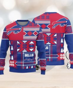 Christmas Sweater Buffalo Bills Christmas Snowflakes Pattern Limited Edition 3D Sweater