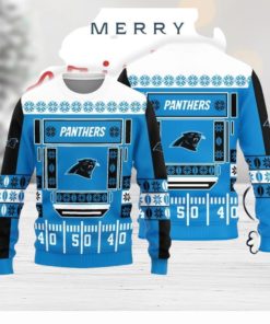 Christmas Sweater Carolina Panthers Christmas Ball Snowfalke Pattern 3D Sweater