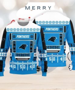 Christmas Sweater Carolina Panthers Christmas Ball Snowfalke Pattern 3D Sweater