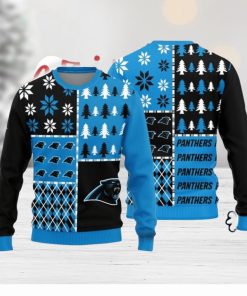 Christmas Sweater Carolina Panthers Christmas Pine Trees Pattern Limited Edition 3D Sweater