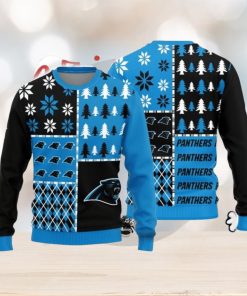 Christmas Sweater Carolina Panthers Christmas Pine Trees Pattern Limited Edition 3D Sweater