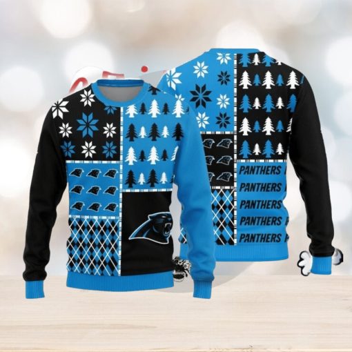 Christmas Sweater Carolina Panthers Christmas Pine Trees Pattern Limited Edition 3D Sweater