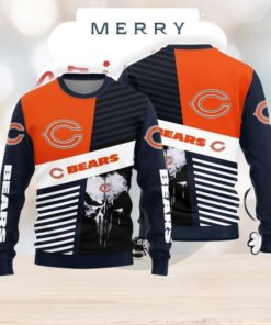 Christmas Sweater Chicago Bears Skull Pattern Limited Edition 3D Sweater