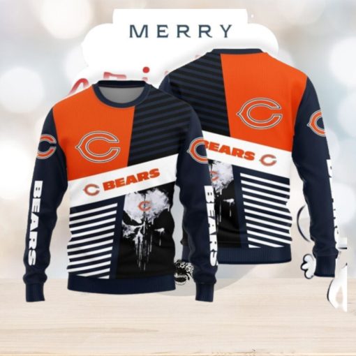 Christmas Sweater Chicago Bears Skull Pattern Limited Edition 3D Sweater