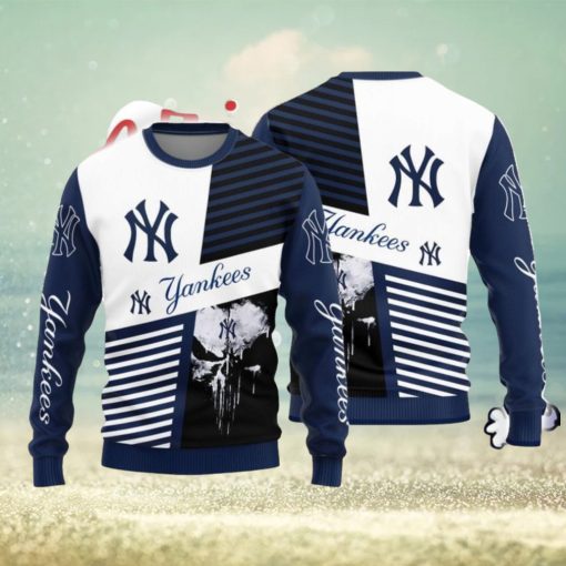 Christmas Sweater York Yankees Skull Pattern Limited Edition 3D Sweater