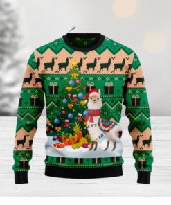 Christmas Tree Llama Ugly Christmas Sweater Gift Knitting Sweater