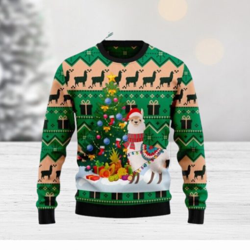 Christmas Tree Llama Ugly Christmas Sweater Gift Knitting Sweater