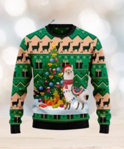 Christmas Tree Llama Ugly Christmas Sweater Gift Knitting Sweater