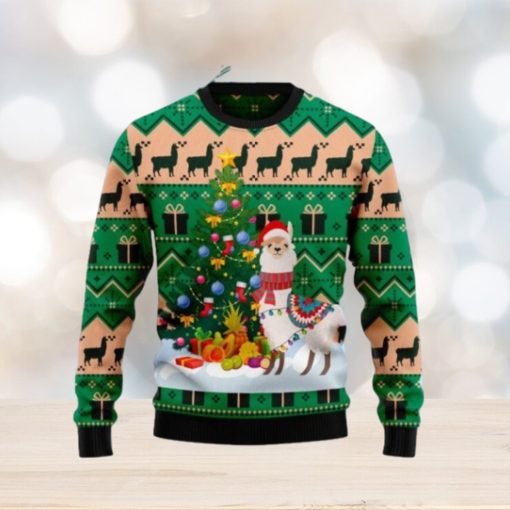 Christmas Tree Llama Ugly Christmas Sweater Gift Knitting Sweater