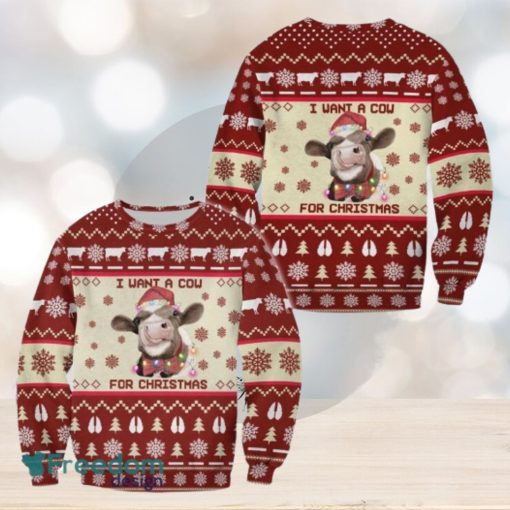 Christmas Ugly Christmas Sweater, Cow Ugly Christmas Sweater