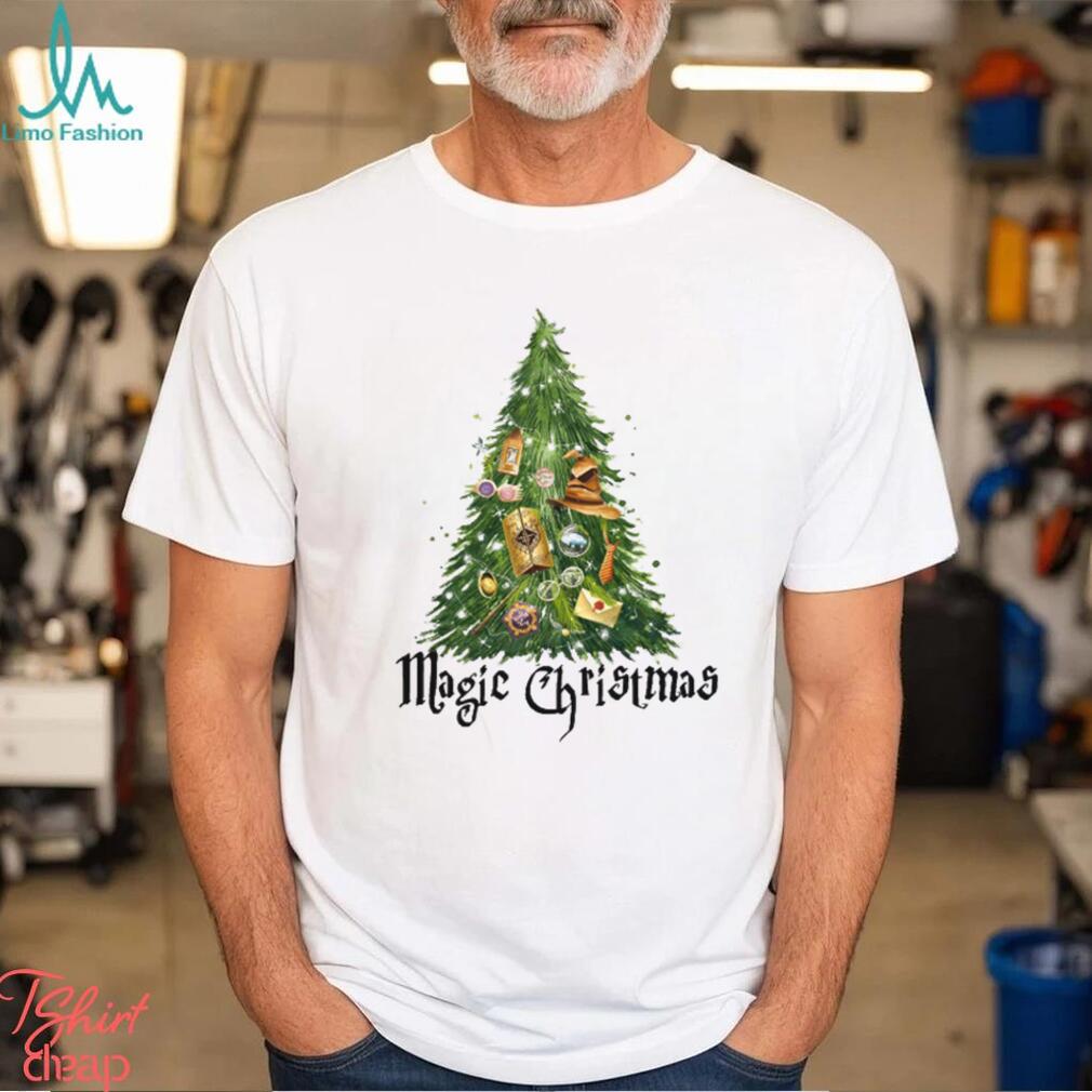 Christmas Wizard Hp Print Dark Front Magic Christmas Shirt Christmas Wizard Hp Print Dark Front Magic Christmas Shirt