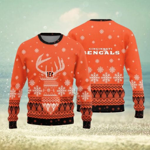 Cincinnati Bengals Christmas Reindeer Knitted Sweater