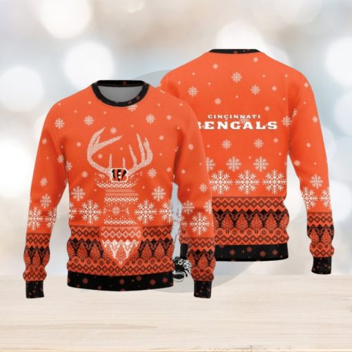 Cincinnati Bengals Christmas Reindeer Knitted Sweater