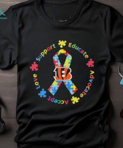 Cincinnati Bengals Love Support Educate Advocate Accept Autism Awareness Shirt