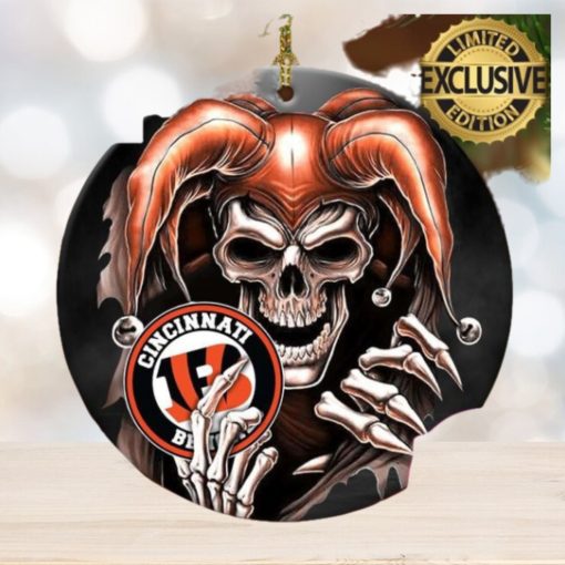 Cincinnati Bengals NFL Skull Joker Christmas Tree Decorations Ornament