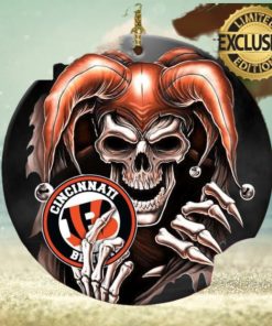 Cincinnati Bengals NFL Skull Joker Christmas Tree Decorations Ornament
