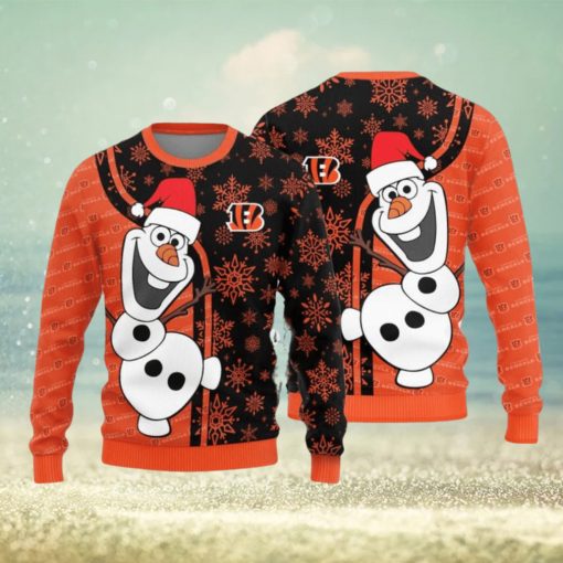 Cincinnati Bengals Olaf Christmas Funny Knitted Sweater