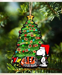 Cincinnati Bengals Personalized Your Name Snoopy And Peanut Ornament Christmas Gifts For NFL Fans SP161023135ID03