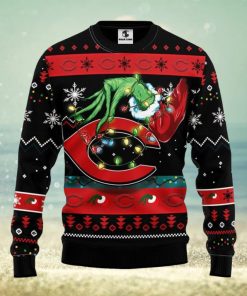 Cincinnati Reds Funny Grinch Christmas Ugly Sweater 3D Christmas Xmas Sweater