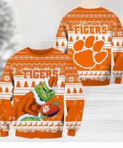 Clemson Tigers Grinch Christmas Ugly Sweater NCAA Funny Gift For Men And Women