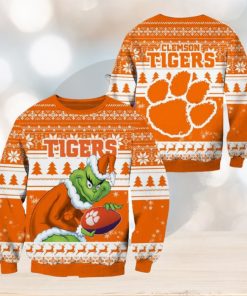 Clemson Tigers Grinch Christmas Ugly Sweater NCAA Funny Gift For Men And Women