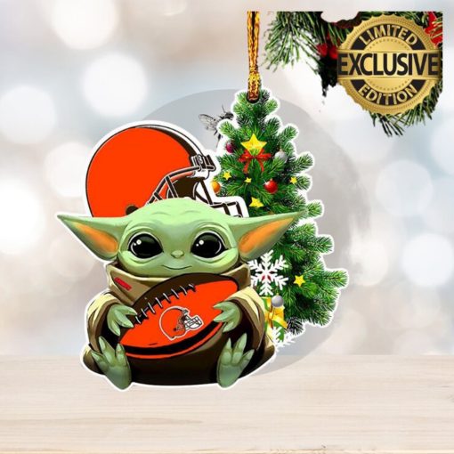 Cleveland Browns Baby Yoda NFL Christmas Tree Decorations Ornament