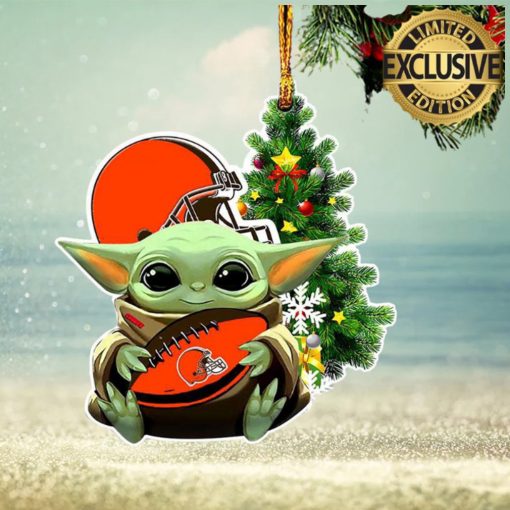 Cleveland Browns Baby Yoda NFL Christmas Tree Decorations Ornament