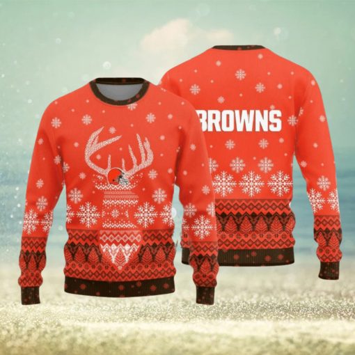 Cleveland Browns Christmas Reindeer Knitted Sweater