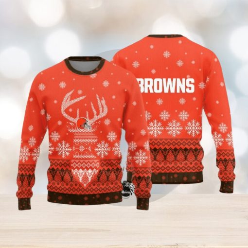 Cleveland Browns Christmas Reindeer Knitted Sweater