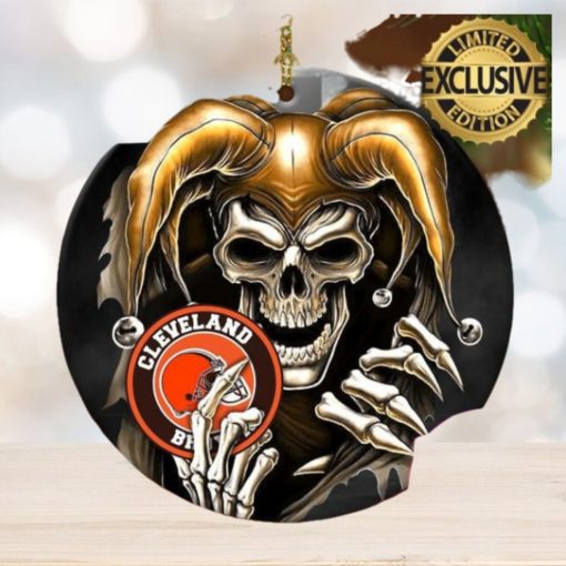Cleveland Browns NFL Skull Joker Christmas Tree Decorations Ornament