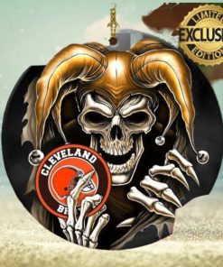 Cleveland Browns NFL Skull Joker Christmas Tree Decorations Ornament