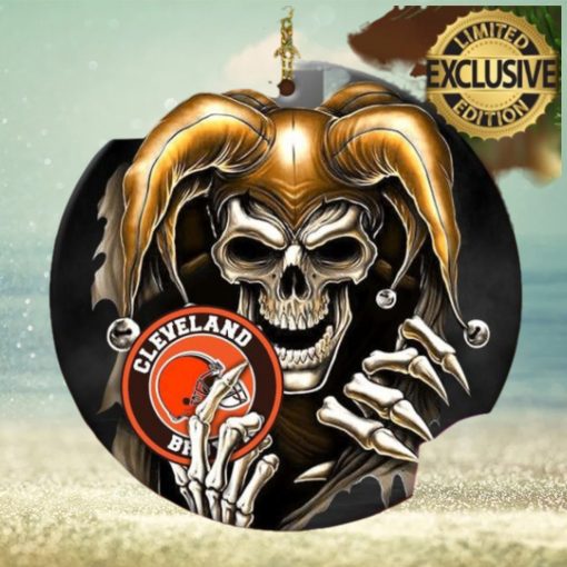 Cleveland Browns NFL Skull Joker Christmas Tree Decorations Ornament