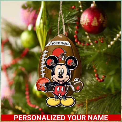 Cleveland Browns Personalized Your Name Mickey Mouse And NFL Team Ornament SP161023167ID03