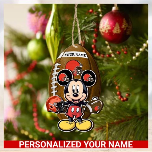 Cleveland Browns Personalized Your Name Mickey Mouse And NFL Team Ornament SP161023167ID03