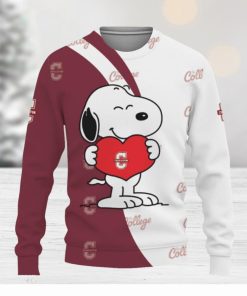 College of Charleston Cougars Snoopy Cute Heart American Sports Team Knitted Christmas Sweater