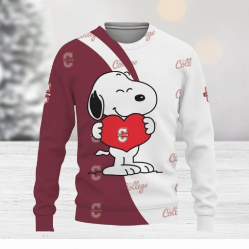 College of Charleston Cougars Snoopy Cute Heart American Sports Team Knitted Christmas Sweater