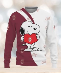 College of Charleston Cougars Snoopy Cute Heart American Sports Team Knitted Christmas Sweater