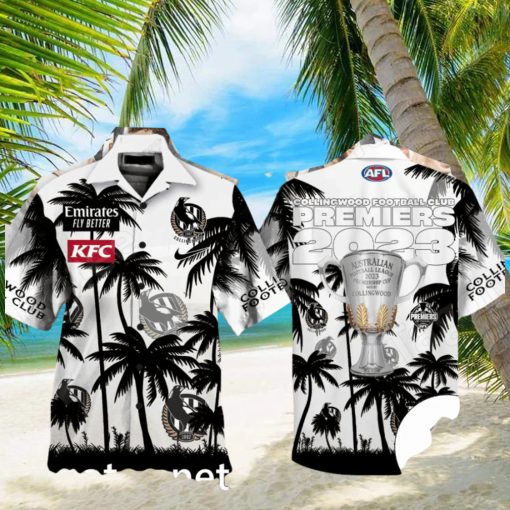 Collingwood Fc Premiers 2023 Afl Palm Tree Hawaiian Shirt