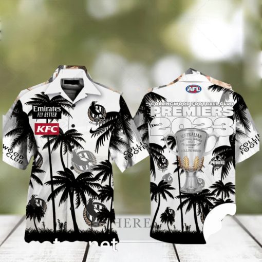 Collingwood Fc Premiers 2023 Afl Palm Tree Hawaiian Shirt