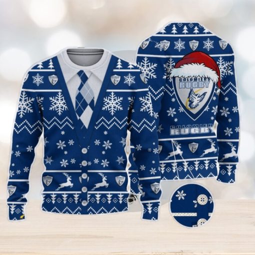 Colomiers Rugby Logo For Fans Santa Hat Ugly Christmas Sweater New Gift For Men And Women