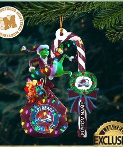 Colorado Avalanche NHL Grinch Candy Cane Personalized Xmas Gifts Christmas Tree Decorations Ornament_15233374 1