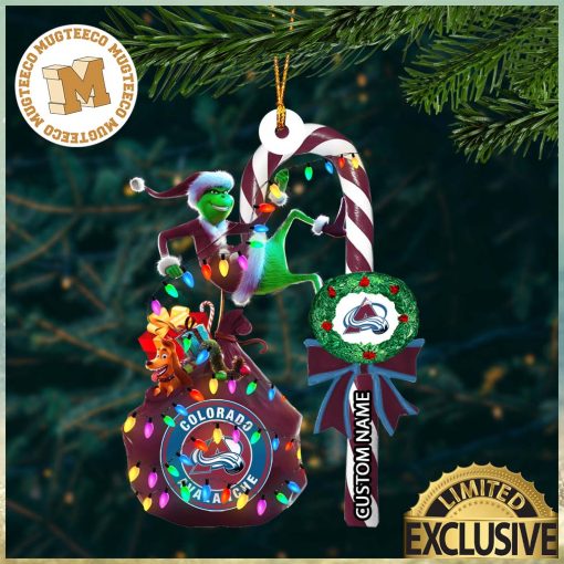 Colorado Avalanche NHL Grinch Candy Cane Personalized Xmas Gifts Christmas Tree Decorations Ornament_15233374 1