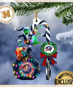 Columbus Blue Jackets NHL Grinch Candy Cane Personalized Xmas Gifts Christmas Tree Decorations Ornament_59032587 1