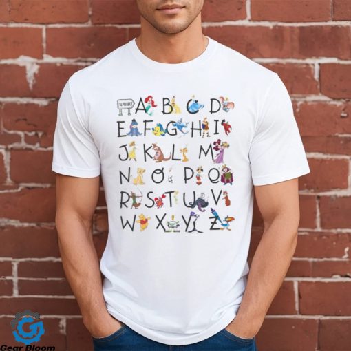 Comfort Colors® Disney Alphabet Characters From A To Z Shirt Teacher T Shirt Appreciation Tee Disneyland Halloween Party Sweatshirt