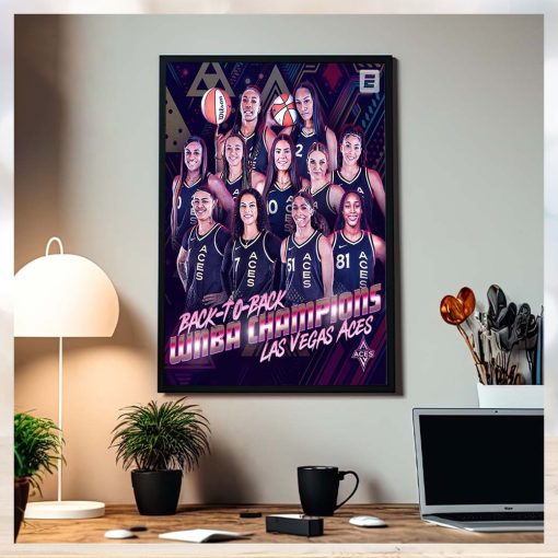 Congrats Las Vegas Aces First Team To Go Back To Back WNBA Champions 2022 2023 Home Decor Poster Canvas