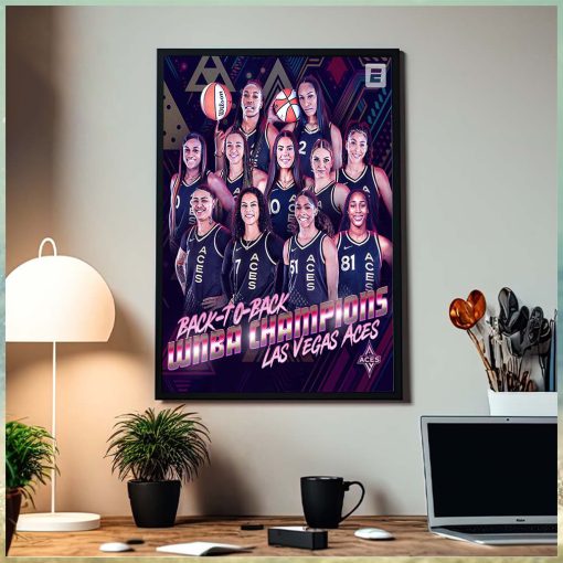 Congrats Las Vegas Aces First Team To Go Back To Back WNBA Champions 2022 2023 Home Decor Poster Canvas