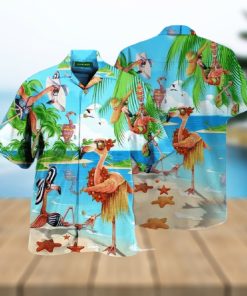 Cool Aloha Flamingo Hawaiian Shirt Beach Gift For Friend