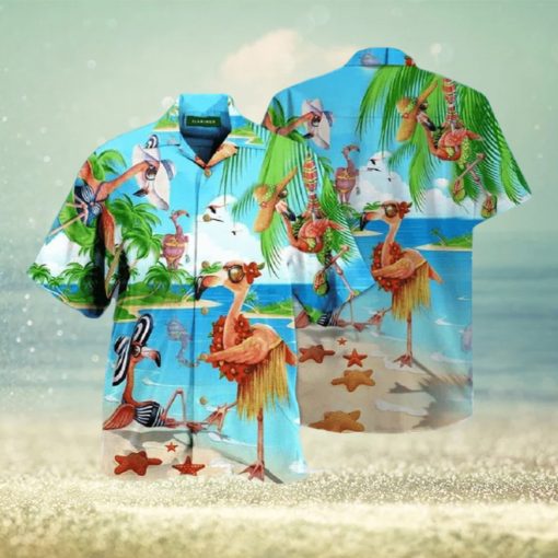 Cool Aloha Flamingo Hawaiian Shirt Beach Gift For Friend